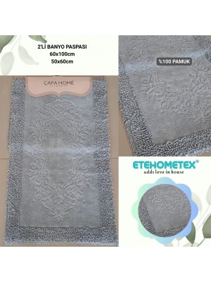 ÇAPA HOME PAMUK 2'Lİ BANYO PASPASI GRİ 8696474231915